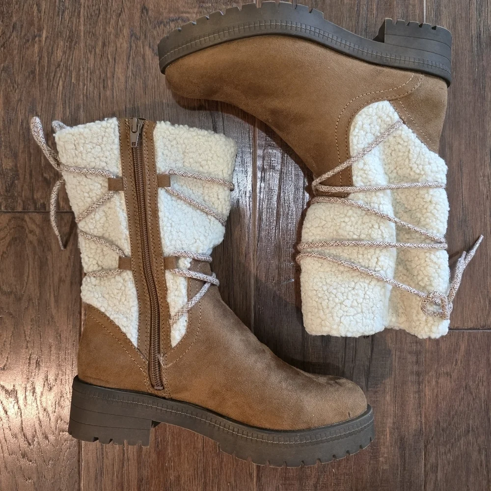 Life Stride Womens Saratoga Mid Calf Winter Boots Size 6.5 Brown Suede Warm